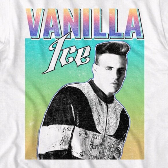 Vanilla Ice Pastel Profile 90s Rapper Hip-Hop Pop Music Concert Graphic T-Shirt - Picture 2 of 5